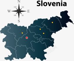 欧盟成员国斯洛文尼亚地图高清图片