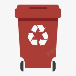 红色简约保护环境可回收标志的垃素材