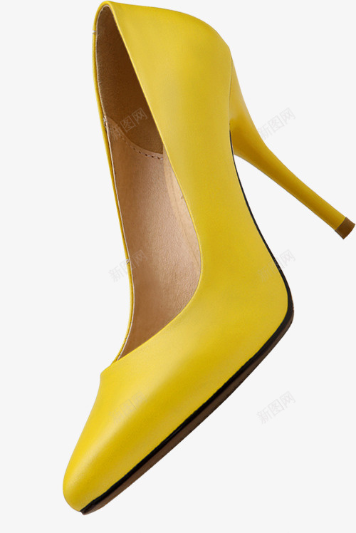 一只黄色高跟鞋png免抠素材_新图网 https://ixintu.com 一只 实物 高跟鞋 黄色