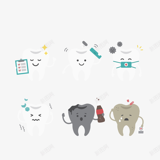 饮料牙齿png免抠素材_新图网 https://ixintu.com 保健 卡通图案 口腔 水彩画 洁白 牙齿 装饰图案 饮料牙齿