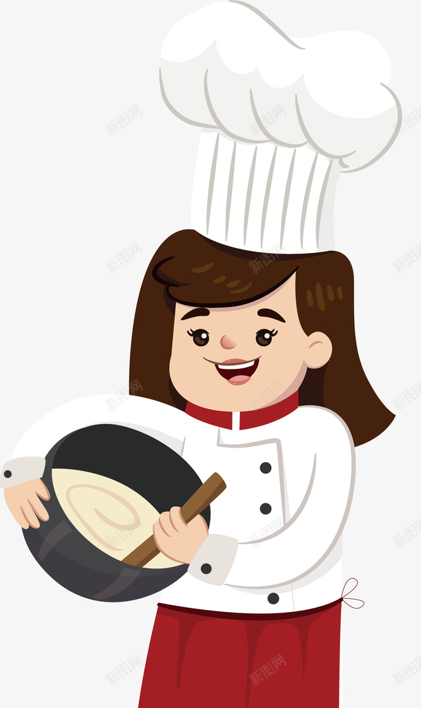 可爱厨师女孩矢量图ai免抠素材_新图网 https://ixintu.com 人物 卡通 厨师 厨师女孩 女孩 女孩人物 矢量图