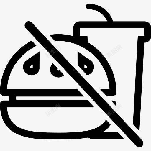 没有食物可以图标png_新图网 https://ixintu.com 不允许 快餐食品 标志 禁止 食品