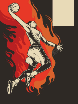篮球赛海报大气手绘青年篮球赛海报背景矢量图高清图片