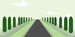 扁平化绿树矢量扁平化手绘透视公路背景高清图片