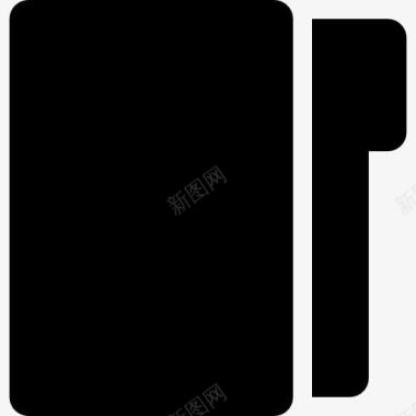 黑色的文件夹工具形状与一个标签图标图标