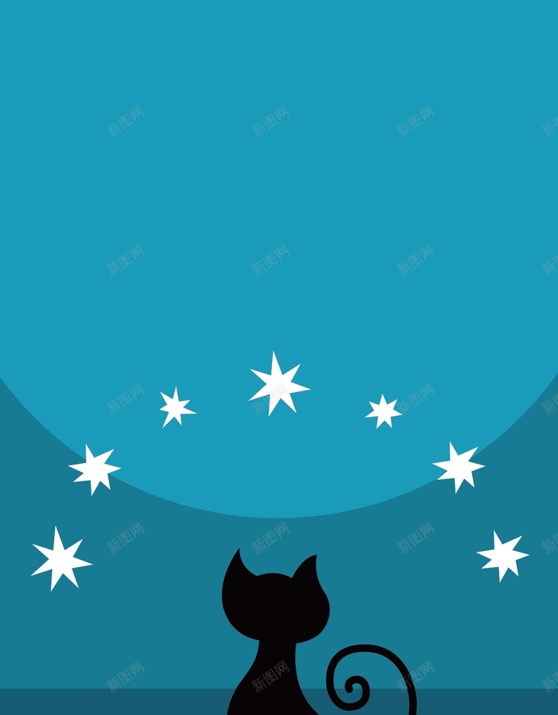 数星星的猫咪背景矢量图ai设计背景_新图网 https://ixintu.com 卡通 卡通忧伤 手绘 星星 猫咪 童趣 蓝色 矢量图