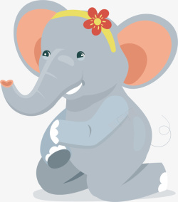 微笑小象可爱的小象矢量图高清图片