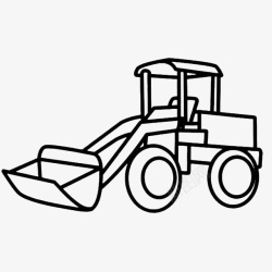 挖土工具黑体轮廓车子图标高清图片