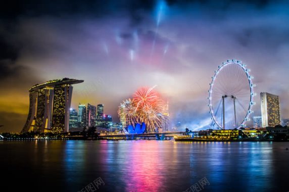 夜幕游乐场海报背景背景