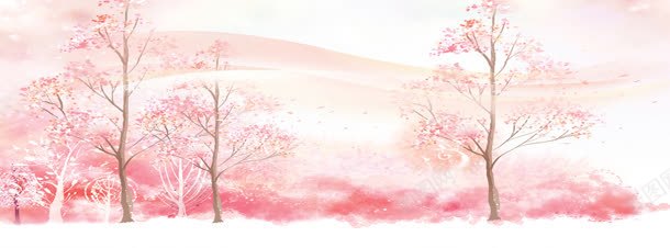 粉色树林唯美背景bannerjpg设计背景_新图网 https://ixintu.com banner 唯美 树林 粉色 背景