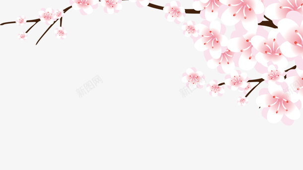 粉色唯美樱花psd免抠素材_新图网 https://ixintu.com 唯美 新媒体 樱花 海报 粉色 背景 花