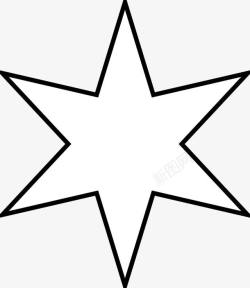 明星多边形六个角的星星图标高清图片