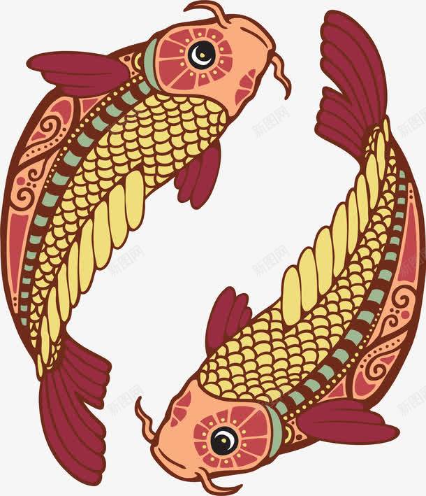 双鱼座创意装饰画png免抠素材_新图网 https://ixintu.com 创意 双鱼图 装饰画 设计