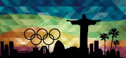 五环标志里约奥运会背景banner矢量图高清图片