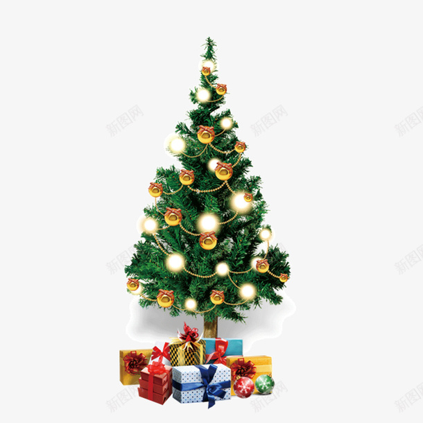 圣诞树节日元素装饰图案psd免抠素材_新图网 https://ixintu.com 圣诞树 节日元素 装饰图案