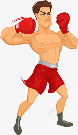 打拳击的打拳击的男人插画高清图片