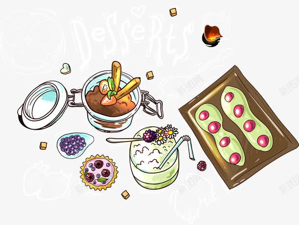 餐桌食物png免抠素材_新图网 https://ixintu.com 卡通 手绘 简笔画 美食