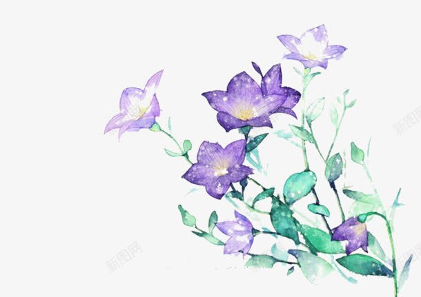手绘创意水墨紫色的花卉png免抠素材_新图网 https://ixintu.com 创意 水墨 紫色 花卉