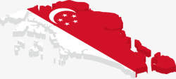 新加坡版图国旗版图卡通风格矢量图高清图片