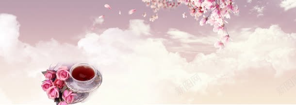 玫瑰花茶唯美花瓣背景bannerjpg设计背景_新图网 https://ixintu.com banner 唯美 玫瑰 背景 花瓣 花茶