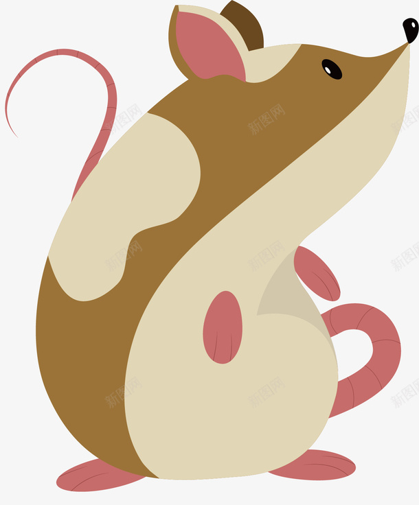 可爱的老鼠矢量图ai免抠素材_新图网 https://ixintu.com 动物 可爱 老鼠 老鼠卡通 花白色 褐色 矢量图