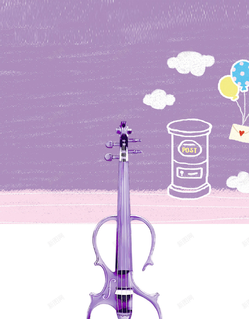 音乐会音乐培训海报背景psd设计背景_新图网 https://ixintu.com 与众不同 宣传海报 小提琴 小提琴封面 招生海报 紫色小清新背景 音乐会 音乐成就未来