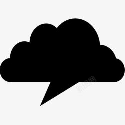 聊天的云云的形状像一个黑色的聊天气泡图标高清图片
