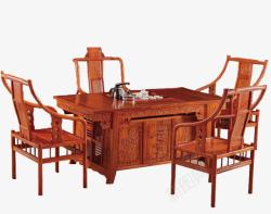复古咖啡馆复古实木中国风桌椅高清图片