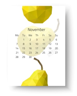 水果时间日历2017年11月挂历日期时间水果矢量图高清图片