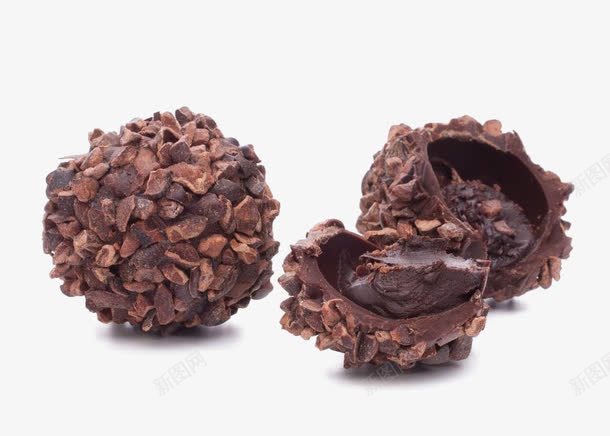 巧克力球png免抠素材_新图网 https://ixintu.com 可可脂 夹心 巧克力 甜食 黑巧克力