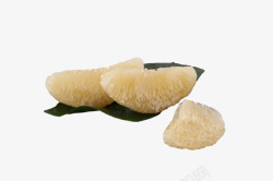 白肉柚叶子上的白色柚子肉高清图片