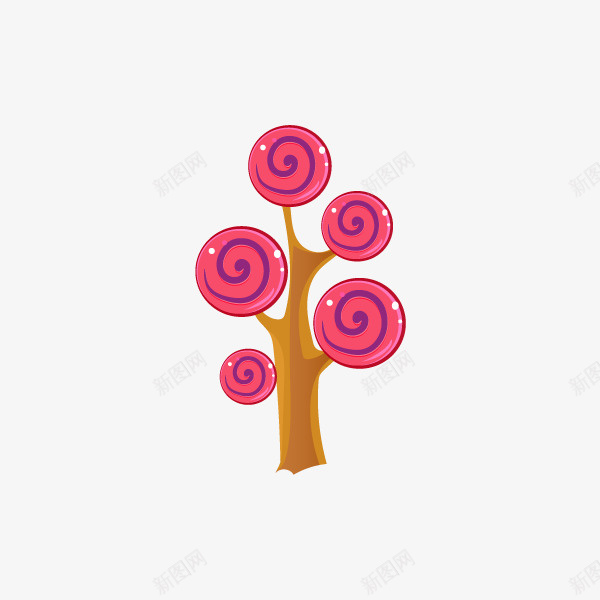 卡通可爱糖果树png免抠素材_新图网 https://ixintu.com 卡通红树 可爱糖果树 圈圈 树 游戏场景 糖果树 装饰树