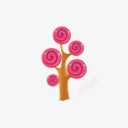 圈圈树卡通可爱糖果树高清图片