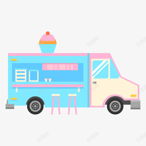 卡通快餐车png免抠素材_新图网 https://ixintu.com 卡通 卡通快餐车 广告设计 快餐 快餐车 设计 食物