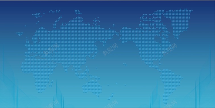 蓝色渐变商务世界地图科技背景矢量图背景