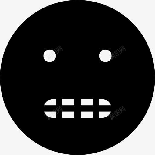 虚假的笑嘻嘻的脸黑图标png_新图网 https://ixintu.com 咧着嘴笑 山楂Emoji填补 情感 情绪 接口 脸 表情 黑
