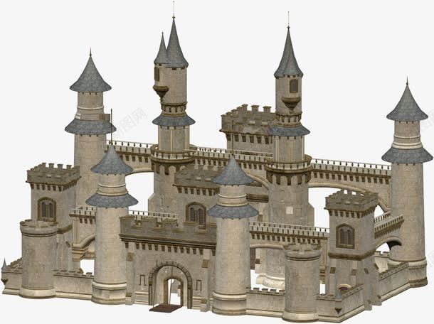 欧式城堡png免抠素材_新图网 https://ixintu.com 城堡 建筑物 欧式