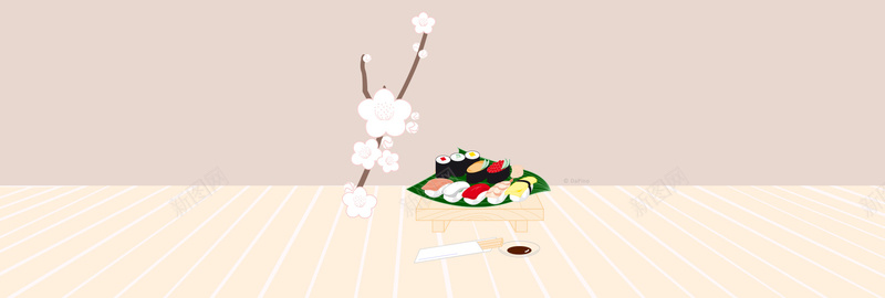 日式料理矢量背景图背景