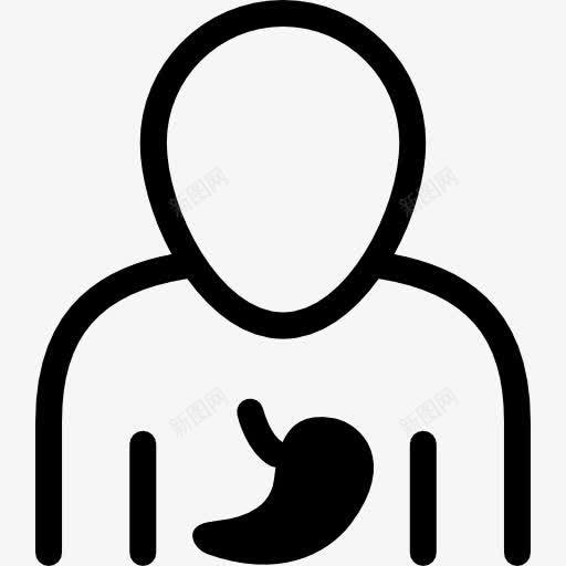 男性轮廓与胃剪影图标png_新图网 https://ixintu.com 医学 器官 男性 男性轮廓 胃 身体 身体器官 身体部位