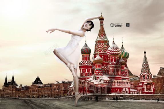 俄罗斯红宫的舞者背景