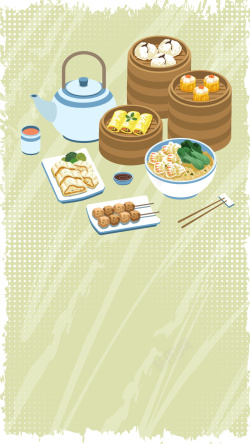 港式海报矢量香港美食背景高清图片