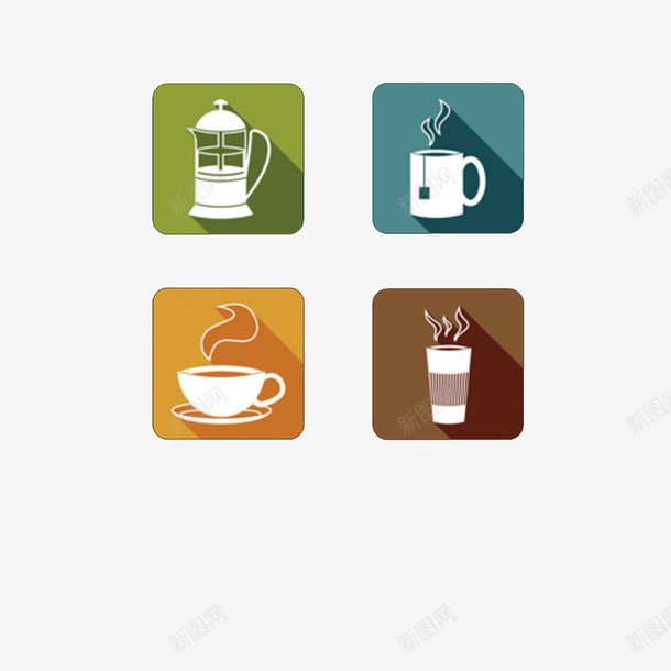 咖啡杯茶壶标志png免抠素材_新图网 https://ixintu.com 咖啡杯标志 水杯标志 茶壶标志 茶杯标志