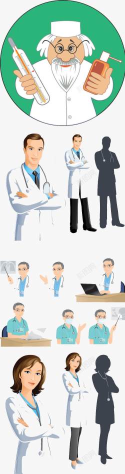 医生坐诊卡通医务人员高清图片