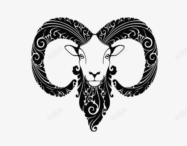 手绘羊头png免抠素材_新图网 https://ixintu.com 动物 手绘动物 羊 羊头 羊角
