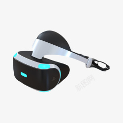 简约黑白色头戴VR头盔发光黑白色头戴VR头盔高清图片