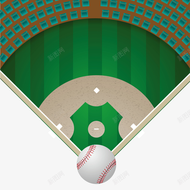 棒球场与棒球矢量图eps免抠素材_新图网 https://ixintu.com 一颗棒球 打棒球 棒球场 矢量棒球 绿色场地 矢量图