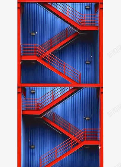 蓝色集装箱png免抠素材_新图网 https://ixintu.com 楼梯 红色 蓝色 集装箱