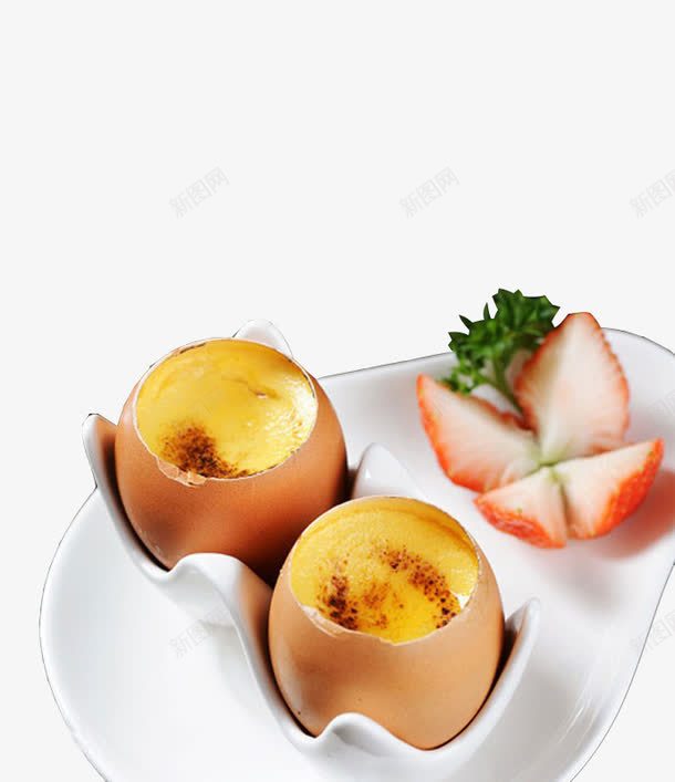 鸡蛋壳里的鸡蛋布丁png免抠素材_新图网 https://ixintu.com 鸡蛋壳 黄色 布丁 食物