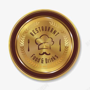 金色餐厅标志图标图标
