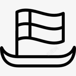 船旗船旗的轮廓图标高清图片